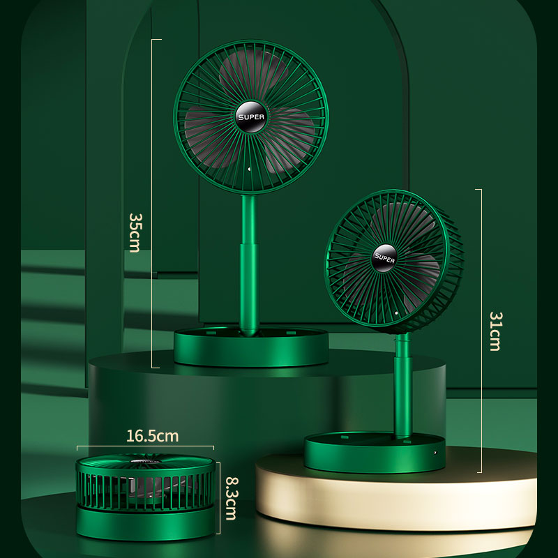 新款便携折叠伸缩USB充电式风扇家用办公室卧室桌面静音户外野营-图2