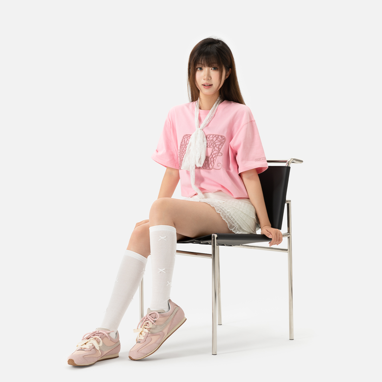 森果果 阿甘鞋/粉色德训鞋2025冬季轻便透气网面复古休闲鞋子女鞋 - 图1