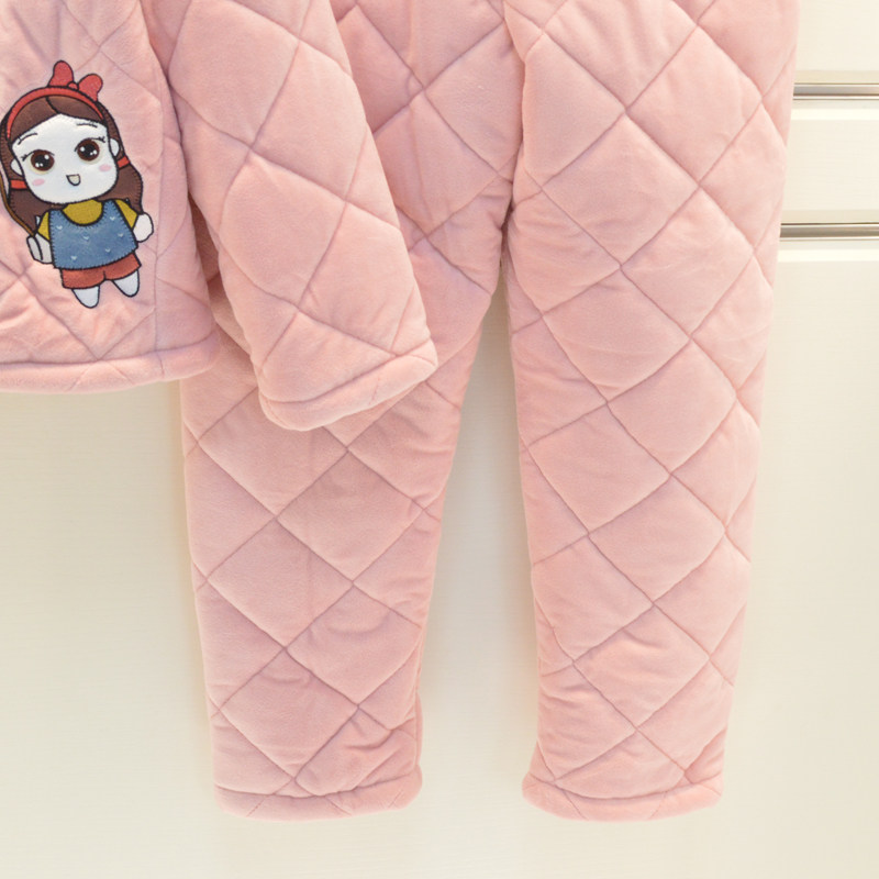 安之伴儿童睡衣冬季女童贝贝绒素色卡通可爱三层加厚夹棉女孩童装,淘宝优惠券,粉丝福利购,淘宝优惠卷