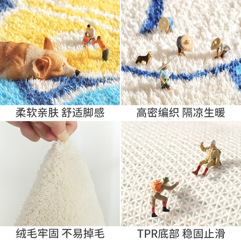 卡通哆啦A梦卧室羊羔绒地毯家用客厅儿童房飘窗垫卧室毛绒床边毯,淘宝优惠券,粉丝福利购,淘宝优惠卷