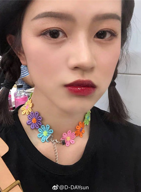 choker泫雅风范智乔花朵蕾丝项圈