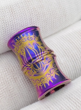 钛合金失手绳竹节吊坠妖紫金莲爆款节节高升配牛皮黄编织绳