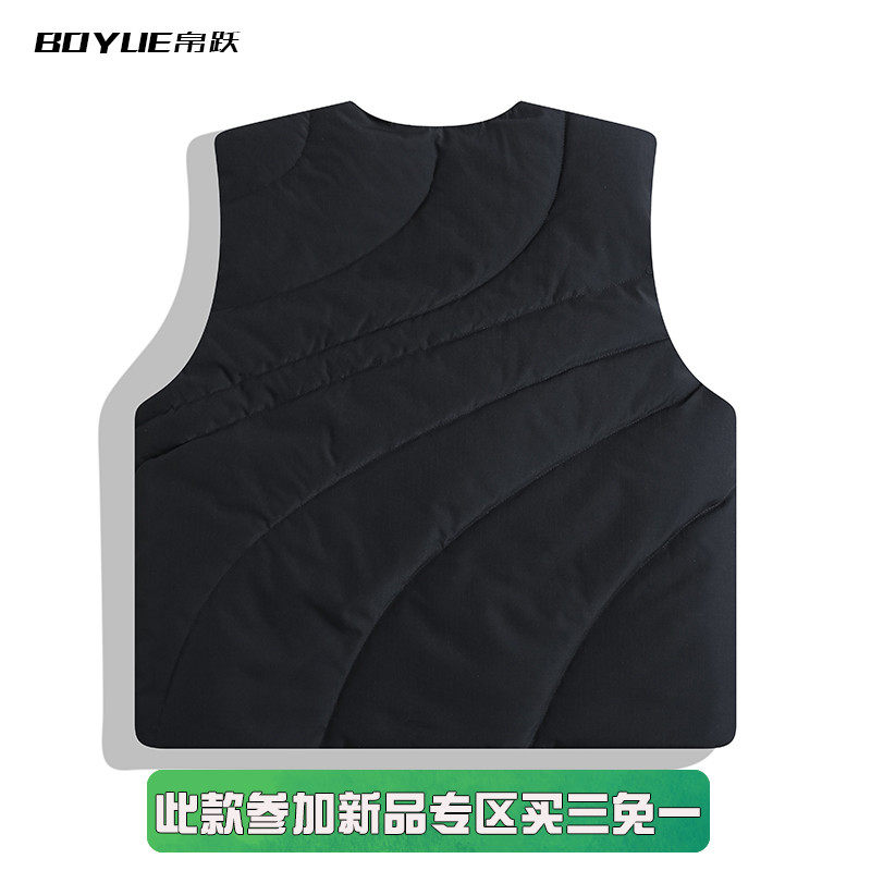 BOYUE帛跃秋冬时尚保暖棉服马甲几何分割解构休闲叠穿男背心外套,淘宝优惠券,粉丝福利购,淘宝优惠卷