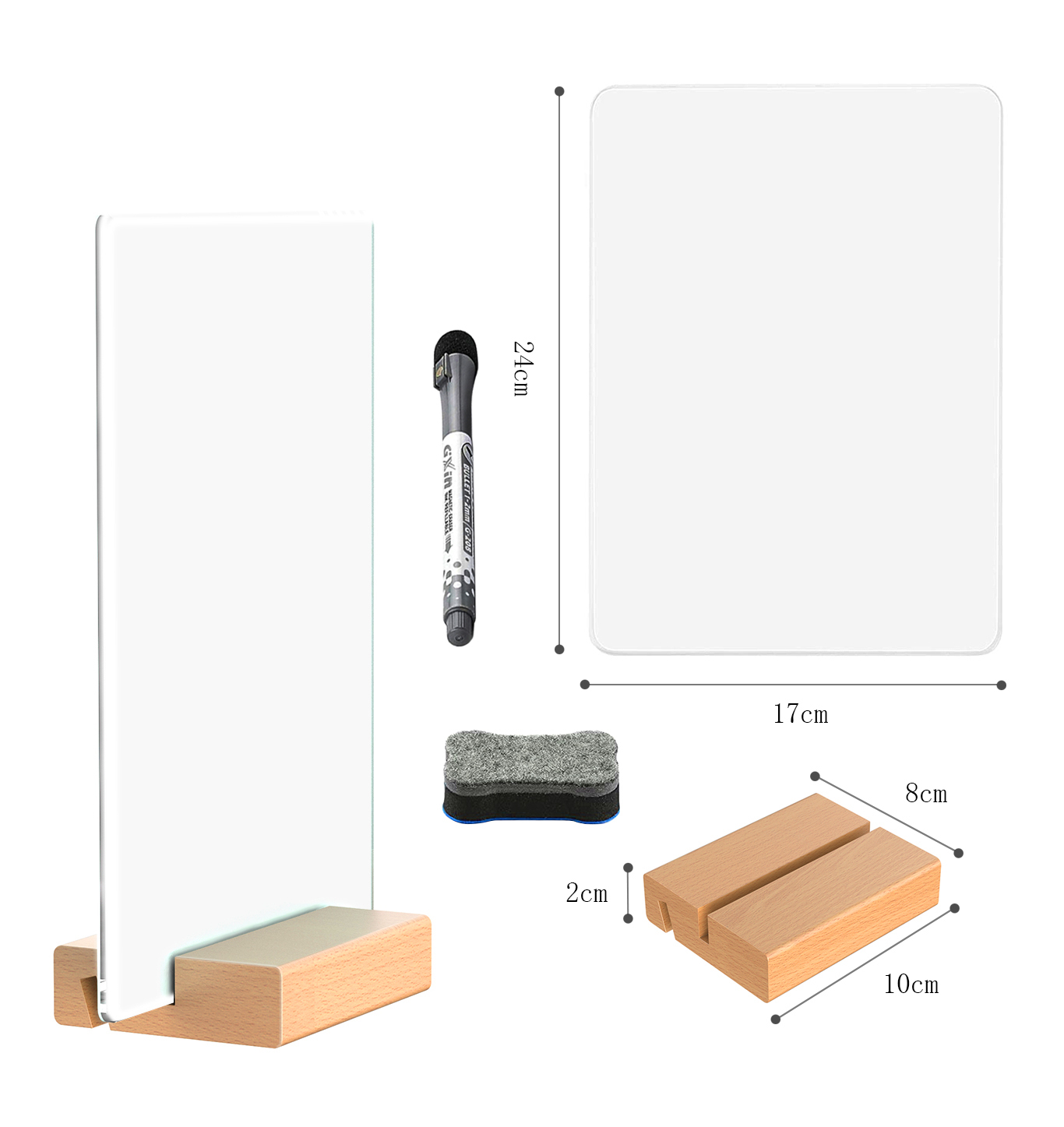 一物一家桌面小白板玻璃白板写字板支架儿童画板留言板家用可擦写 - 图0