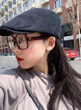 姚叔叔/网红同款素颜复古大框显脸小平光镜女韩风时髦百搭眼镜框