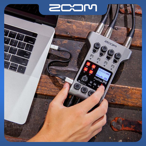 ZOOM PodTrak P2 P4 NEXT便携式录音机多功能调音台独立播客制作 - 图2