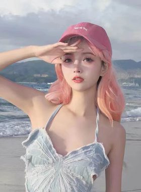 帽子假发一体女长发网红潮色棒球帽假发轻薄百搭可拆卸假发全头套