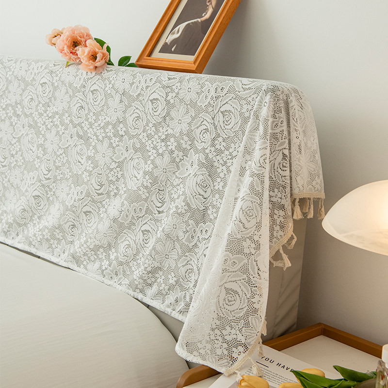 奶油ins风博主床头套罩防尘盖巾法式蕾丝沙发靠背镂空布艺床头,淘宝优惠券,粉丝福利购,淘宝优惠卷