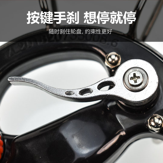 建鹏不锈钢风筝轮盘静音大轴承带刹车防倒转放风筝线轴手握轮线轮
