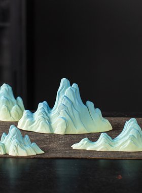 中式假山装饰摆件办公室客厅玄关电视柜酒柜博古架创意鱼缸造景