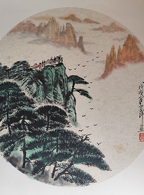 手绘国画写意花鸟画山水画
