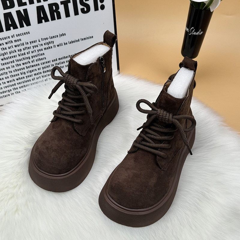 爆款厚底马丁靴女2025冬季新款棉鞋增高加绒保暖翻毛皮羊毛雪地靴,淘宝优惠券,粉丝福利购,淘宝优惠卷