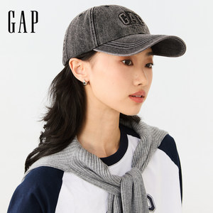 GAP男女水洗做旧牛仔休闲可调节弯檐棒球帽鸭舌帽