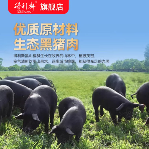 得利斯黑猪肉爆汁烤肠400g热狗肠香肠火山石肉肠地道肠学生早餐 - 图0