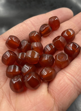 红玛瑙珠子六棱珠南瓜