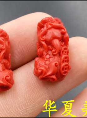 红色朱砂貔貅手链吊坠定制