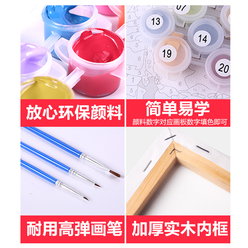 数字油彩画diy 定制 人物情侣礼物品手工手绘数字油画diy照片填色 - 图0