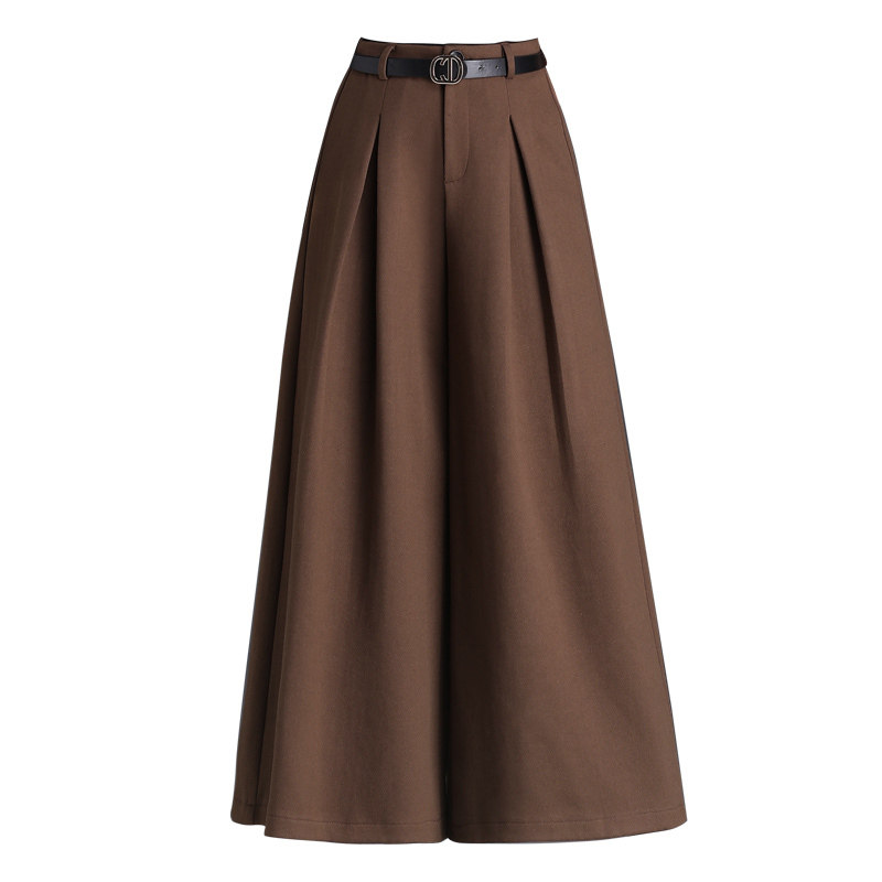 2025新款春秋款时尚气质阔腿裤女高腰显瘦百搭休闲毛呢九分裙裤潮,淘宝优惠券,粉丝福利购,淘宝优惠卷