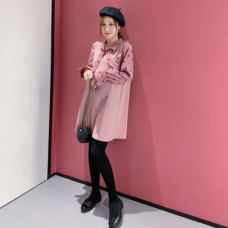 孕妇秋装时尚款秋款洋气潮妈连衣裙 资兰连衣裙