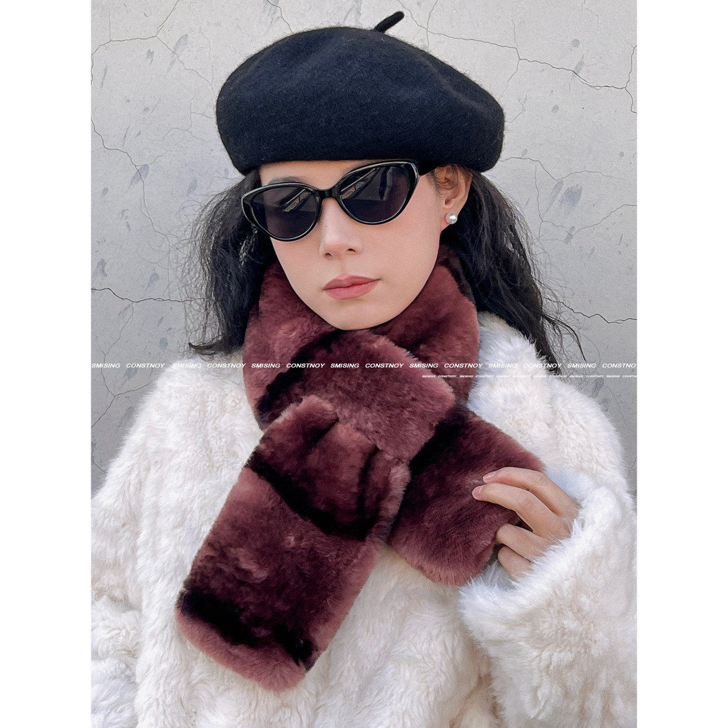 疗愈绒感羊羔毛围脖女冬流行爆款保暖百搭时尚高级感护颈交叉围脖,淘宝优惠券,粉丝福利购,淘宝优惠卷