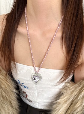 小众星星爱心叠戴项链女叠戴长款毛衣链复古毛衣颈链腰链挂脖配饰