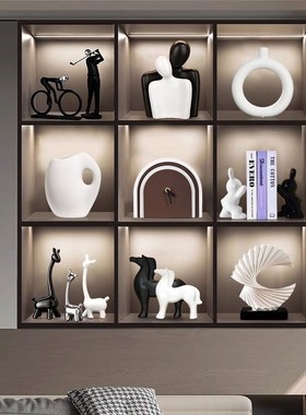 侘寂风摆件艺术高级感小众软装轻奢高档电视柜酒柜客厅家居装饰品