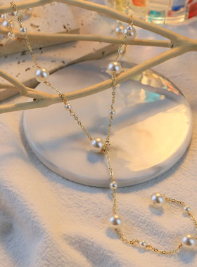 爆款时尚气质S家小灯泡珍珠项链多重戴法高级感手链轻奢饰品批发