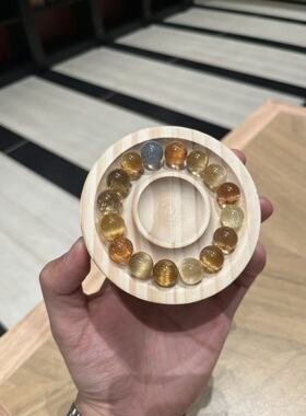 12mm彩发晶多宝手链+11mm蓝发晶手链专拍