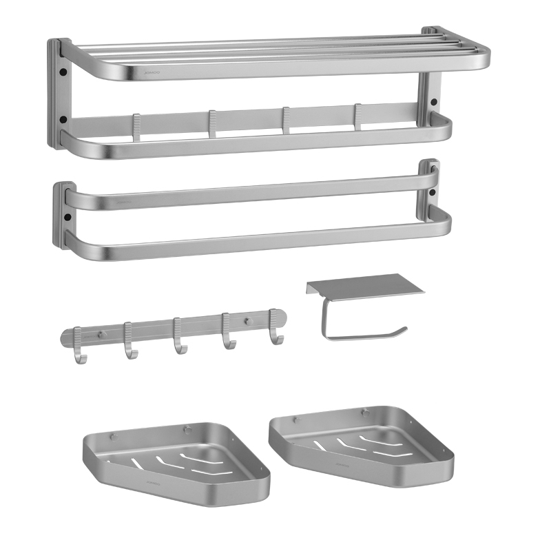 九牧卫浴五金挂件套餐厕所浴室星空灰色太空铝毛巾架浴巾架939453