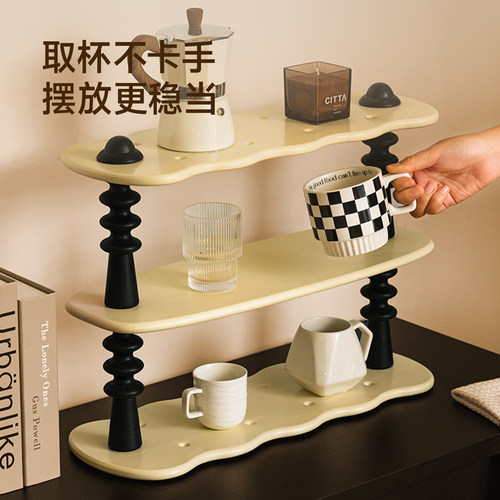 半岛良品杯子收纳置物架桌面水杯架吧台咖啡茶马克杯中古整理架子 - 图0