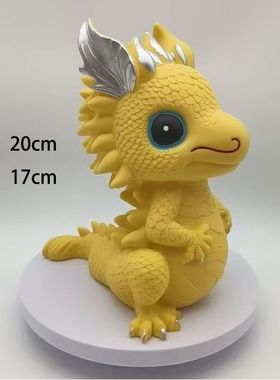 2025生肖龙搪胶带锁防摔存钱罐