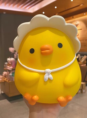 卡通元气鸭搪胶防摔大容量存钱罐