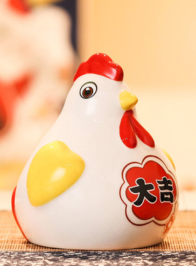 陶瓷十二生肖儿童存钱罐摆件