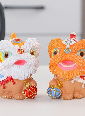 新中式醒狮摆件国潮风招财进宝