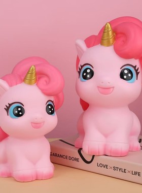 独角兽搪胶储钱罐桌面摆件