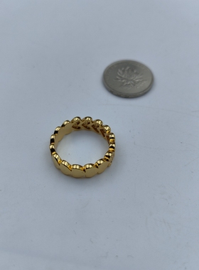 青岛外贸饰品福利款VZ铜锆石渡镇金打标戒指指环