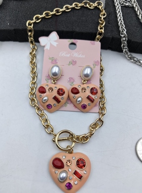 青岛外贸饰品玻璃高光贝珠项链套装