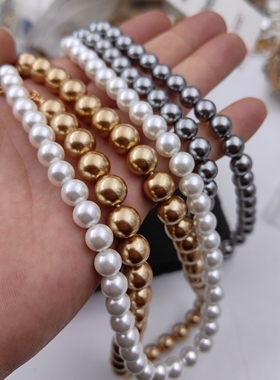 青岛外贸饰品玻璃珍珠镀真金铜材质高端项链真心不错