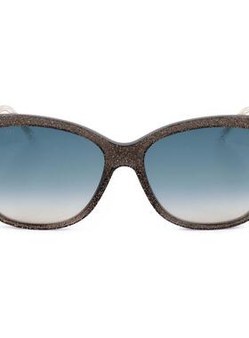 代购Jimmy Choo女士太阳镜防紫外线护眼遮光渐变镜片方形灰色