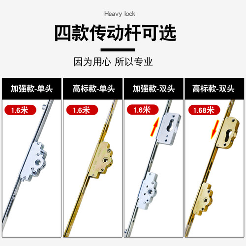 塑钢门传动杆 1.6米长度联动轨道齿轮锁芯 内外平开门锁条 - 图1