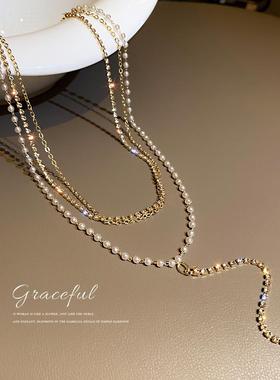 晚宴锁骨链项链玉都遇珍珠