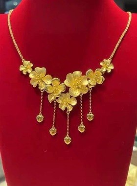 新中式国潮风古法繁花花月佳期繁花似锦婚嫁系列花朵订婚项链高级