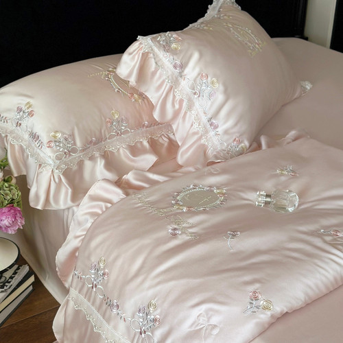 法式夏季双面兰精天丝夏凉被四件套浪漫花卉可水洗凉感空调薄被子 - 图2