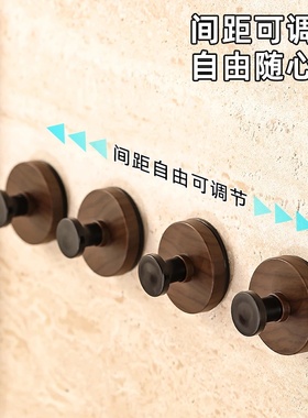 胡桃木纹吸盘旋钮挂钩