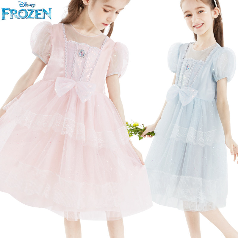 清仓迪士尼夏装新款女童爱莎公主连衣裙儿童冰雪奇缘裙子网纱裙,淘宝优惠券,粉丝福利购,淘宝优惠卷
