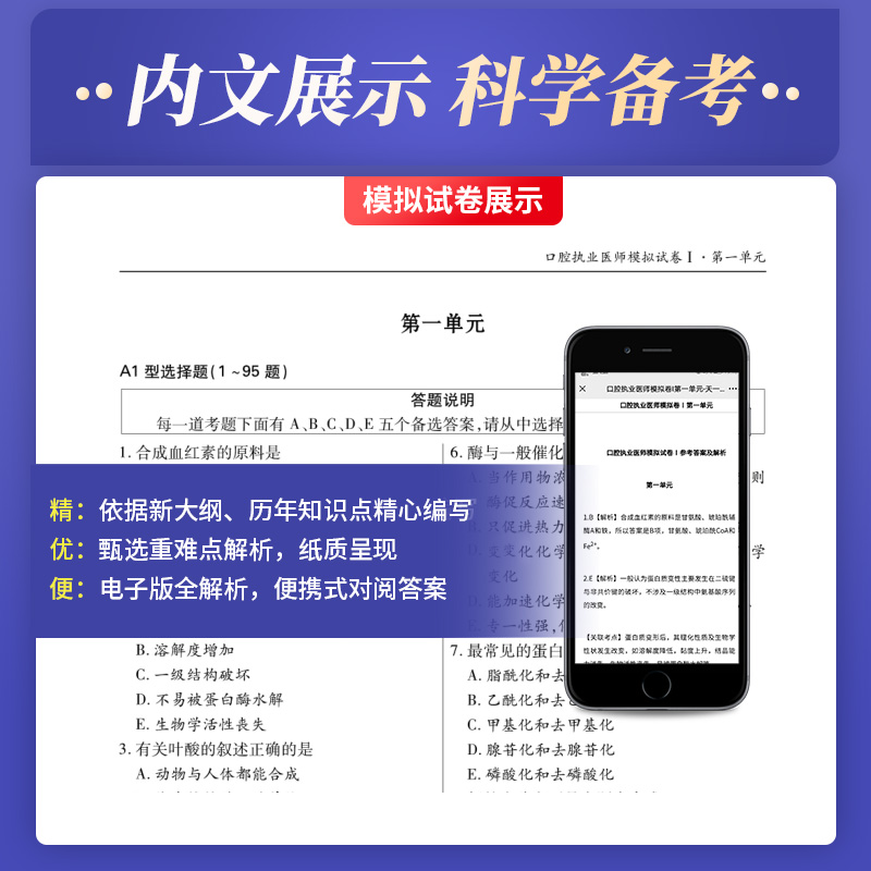 2024年天一口腔执业医师资格考试历年真题精析考前冲刺模拟试卷及详解全套口腔执业医师试卷真题模拟口腔医师职业习题集人卫版 - 图1