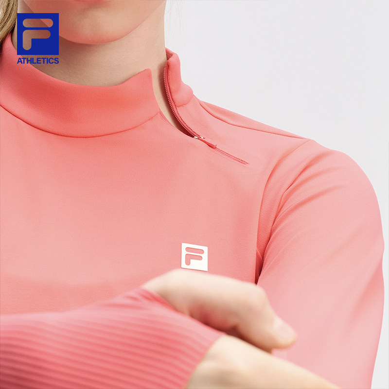 FILA斐乐官方正品女长袖T恤冬新款健身运动休闲小高领上衣,淘宝优惠券,粉丝福利购,淘宝优惠卷