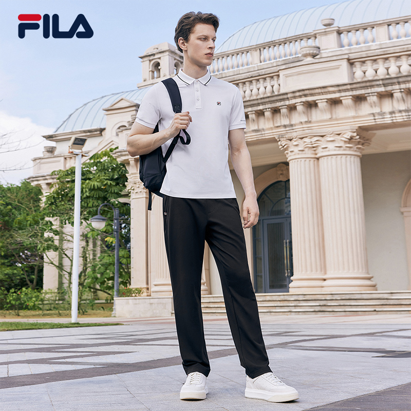 FILA 斐乐男子透气凉感短袖POLO衫2024夏季新款商务通勤T恤上衣 - 图2