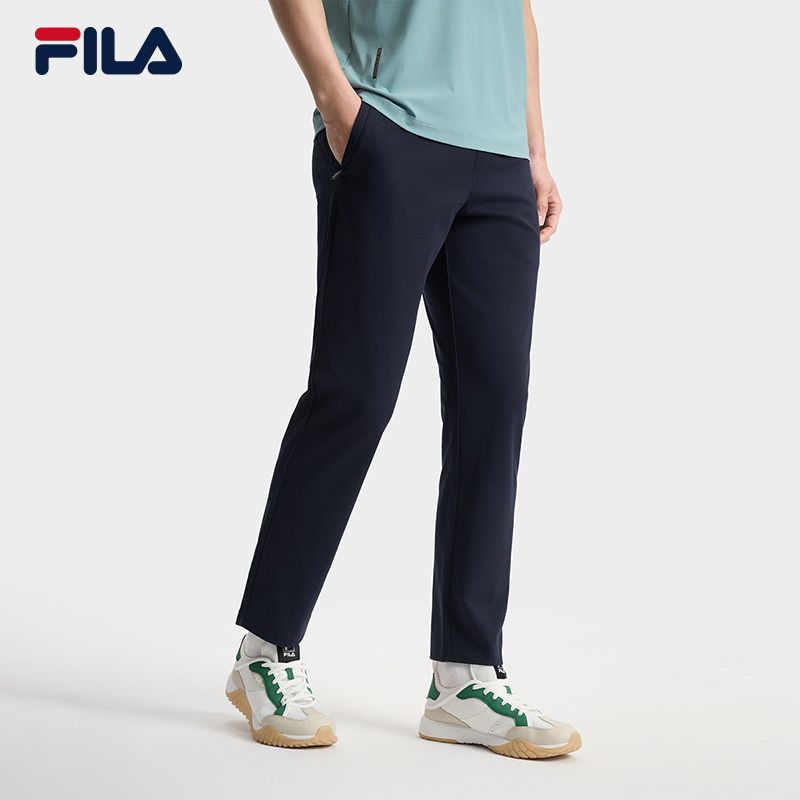 FILA 斐乐官方男士针织长裤2025夏季新款简约凉感基础休闲直口裤 - 图1