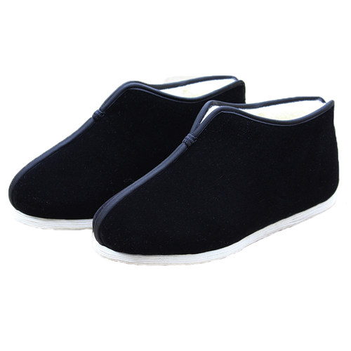 大码手工羊绒男棉鞋38-50码老北京布鞋千层底缝制男鞋冬季保暖鞋 - 图3